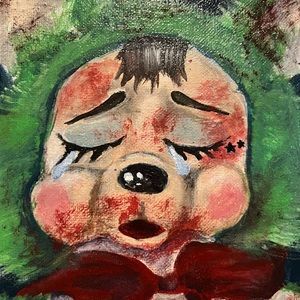 “Sweet T00th” vintage Rushton bear painting